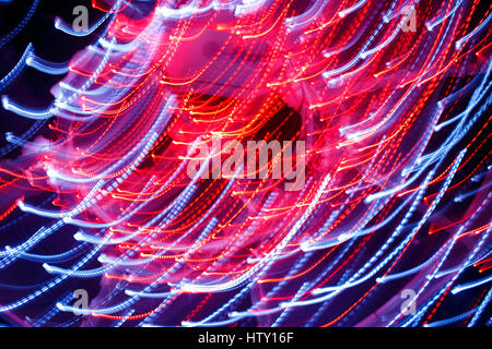 Color light trails were taken with long exposure night photography. Abstract background Stock Photo