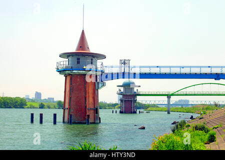 Water Intake Tower in Edogawa River Kanamachi Katsushika Tokyo Japan Stock Photo