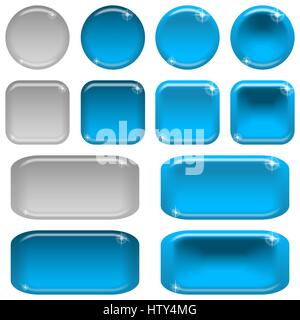 Glass buttons, set Stock Vector