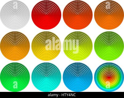Glass round buttons set Stock Vector