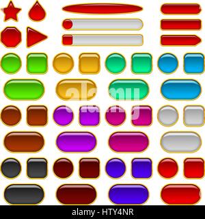 Glass buttons of various colors, set Stock Vector
