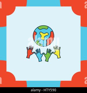 Vector of greeting card with unity in diversity symbol Stock Vector