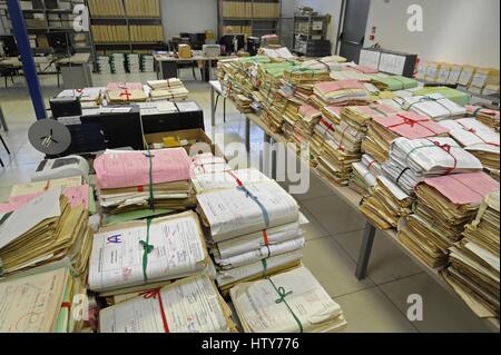 The central archive of  Milan  Municipality (Italy) Stock Photo