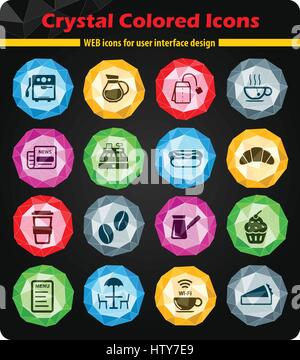 cafe web icons for user interface design Stock Vector