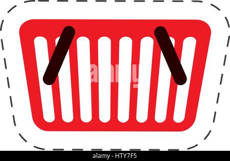 basket shopping online symbol cut line Stock Vector