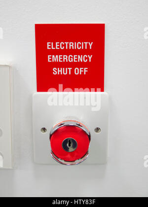 Emergency electrical shut off switch Stock Photo