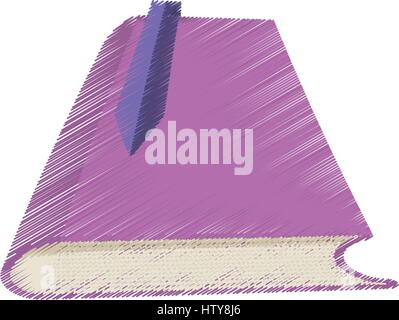 drawing purple book bookmarks Stock Vector