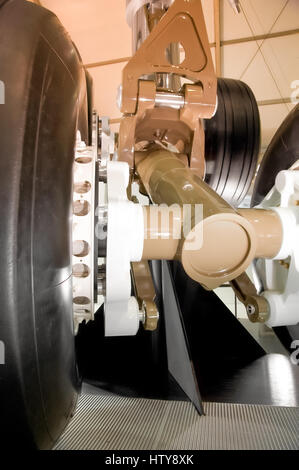 show exhibit of an undercarriage of a large passenger aircraft Stock Photo