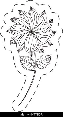 dahlia flower decoration cut line Stock Vector