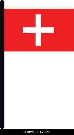 Swiss flag icon illustrated on white background in vector Stock Vector