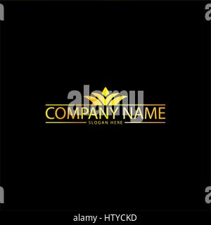 Simple Golden business Logo Stock Vector