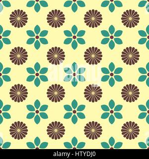 Floral seamless pattern of various bud, vector illustration. Stock Vector
