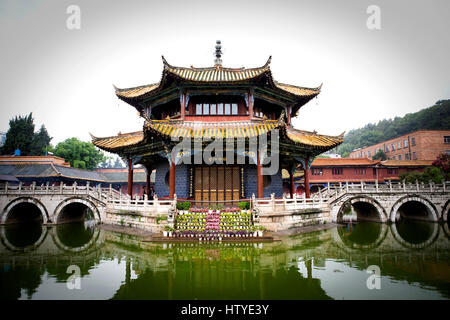 The beautiful Yuantong Temple is the most famous Buddhist temple in Kunming, China. Stock Photo