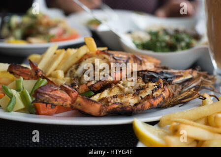 Roasted Tiger Prawns Iron Grilling Pan Stock Photo 1169908411