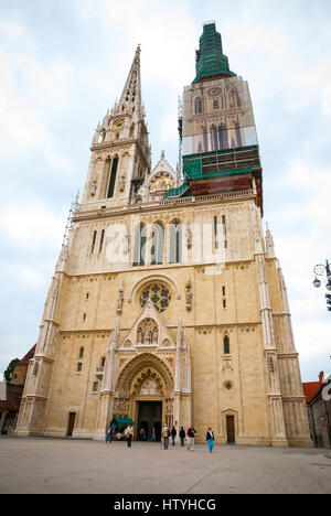 Cathedral of the assumption in Zagreb, Croatia Stock Photo