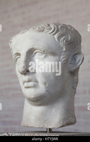 Head of Roman Emperor Claudius (ruled 37-54 AD) on display in the Glyptothek Museum in Munich, Bavaria, Germany. Stock Photo