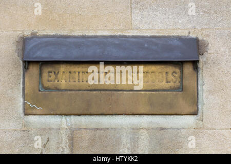 Oxford examination schools letter box. Oxford, England Stock Photo