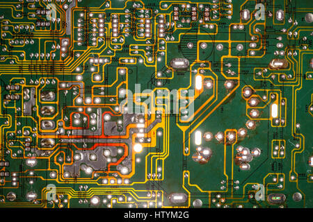 Abstract background with old computer circuit board Stock Photo