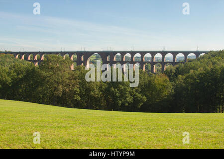 Göltzsch Viaduct railway bridge in Saxony, Germany - World's largest brick bridge Stock Photo