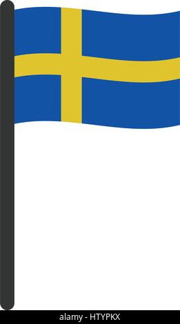 sweden flag icon illustrated on white background in vector Stock Vector