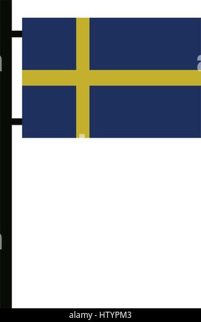 sweden flag icon illustrated on white background in vector Stock Vector