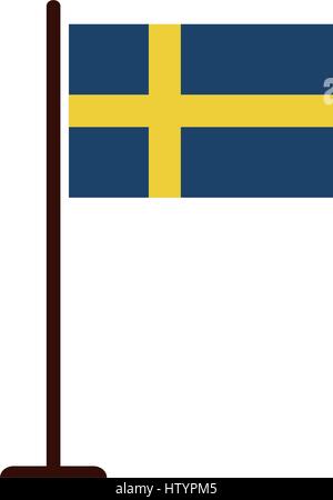 sweden flag icon illustrated on white background in vector Stock Vector