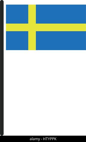 sweden flag icon illustrated on white background in vector Stock Vector