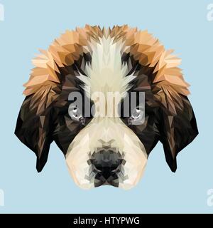 Shepherd puppy animal low poly design. Triangle vector illustration. Stock Vector