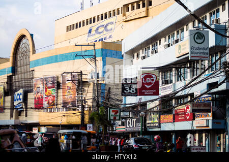 Buildings along Quezon Avenue, Legazpi City, Philippines Stock Photo