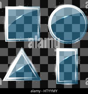 Different Glass Banners Stock Vector