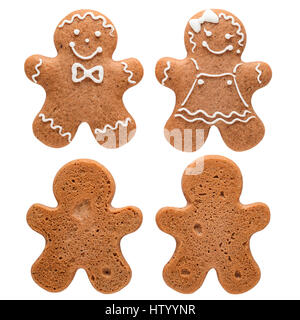 Gingerbread couple. The front and bottom sides Stock Photo