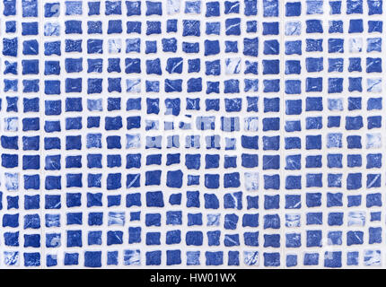 Wall with small blue mosaic stones Stock Photo