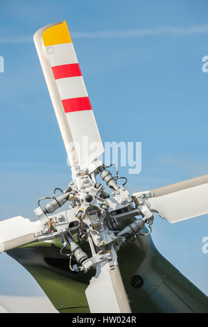 close-up of helicopter tail rotor blades Stock Photo