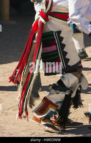 New Mexico, Pueblo of Zuni, Zuni Visitor and Arts Center, Zuni dancers in traditional dress, free performance Stock Photo