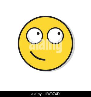 Yellow Smiling Face Positive People Emotion Icon Stock Vector