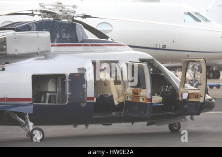 Sydney, Australia. 15th Mar, 2017. The helicopter of James Packer was spotted at Sydney Domestic Airport. Credit: Credit: Richard Milnes/Alamy Live News Stock Photo