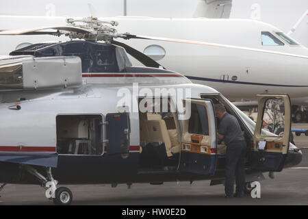 Sydney, Australia. 15th Mar, 2017. The helicopter of James Packer was spotted at Sydney Domestic Airport. Credit: Credit: Richard Milnes/Alamy Live News Stock Photo