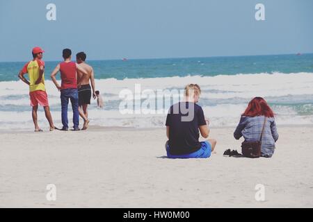 Da Nang, Da Nang, China. 20th Mar, 2017. Vietnam-March 20 2017: (EDITORIAL USE ONLY. CHINA OUT).Scnery of the My Khe Beach in Da Nang, Vietnam. Considered to be Vietnam's most picturesque beach and called as 'Miami in Asia', the white sandy 20-mile stretch of My Khe Beach was named by the American troops who visited during the Vietnam War. Credit: SIPA Asia/ZUMA Wire/Alamy Live News Stock Photo