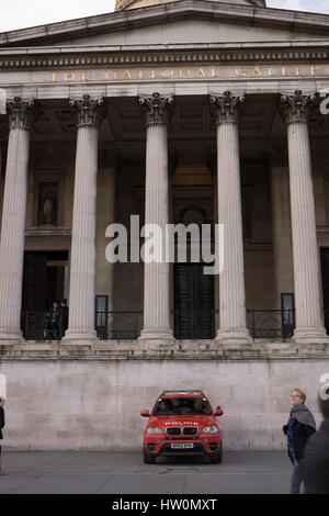 London, UK. 22nd Mar, 2017. Police car on watch at Trafalgar Square in London after presumed terrorist attack Credit: Jon Rosenthal/Alamy Live News Stock Photo