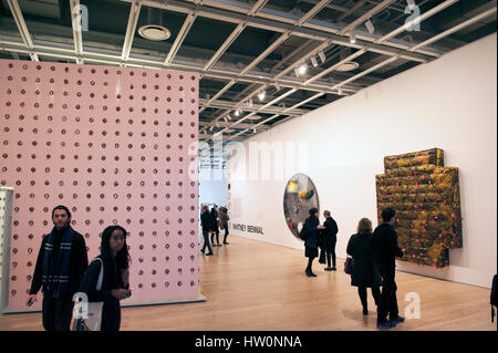 New York, NY, 13th March, 2017: Fueled by anger and angst over recent political events and economics, the 2017 Whitney Biennial surveying the current  Stock Photo