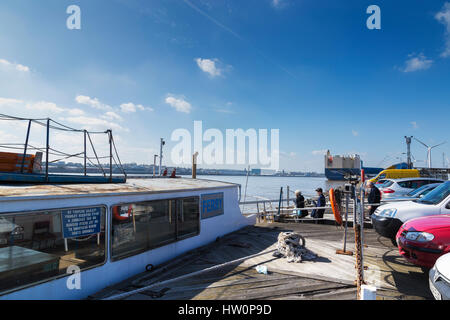 Tilbury to Gravesend Ferry 'Duchess' Embarking Passengers at Tilbury on a Regular Crossing Stock Photo