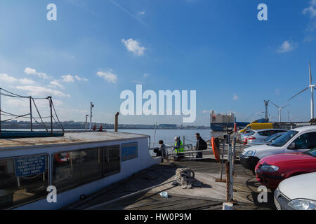 Tilbury to Gravesend Ferry 'Duchess' Embarking Passengers at Tilbury on a Regular Crossing Stock Photo