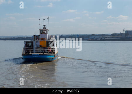 Tilbury to Gravesend Ferry 'Duchess' Leaving Tilbury on a Regular Crossing Stock Photo