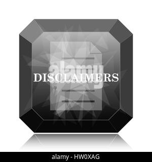 Disclaimers icon, black website button on white background. Stock Photo