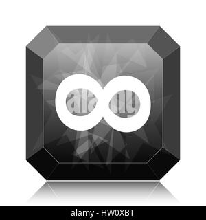 Infinity sign icon, black website button on white background. Stock Photo