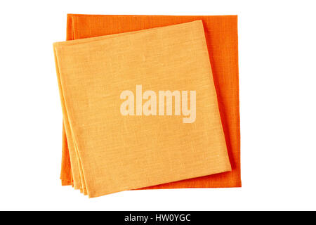 Two colorful textile napkins on white Stock Photo