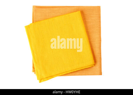 Two colorful textile napkins on white Stock Photo