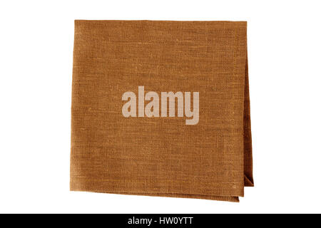 Brown textile napkin on white Stock Photo