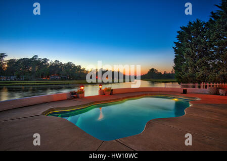 Outdoor private residence swimming pool Stock Photo