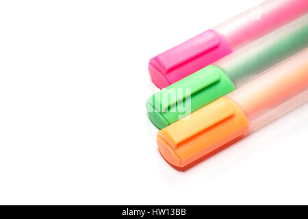 Multicolored Highlighter marker or highligh pen Stock Photo